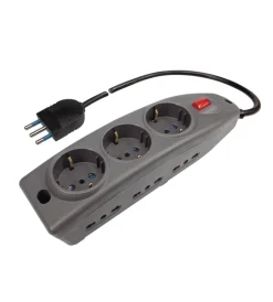 Poly Pool Multiprese Ed Adattatori|- presa multipla "compact" con 9 prese 1,5 m cavo interruttore antracite