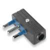 Spine E Prese-Poly Pool - spina "salvaspazio" 16 a 2p+t uscita cavo a 90° nera