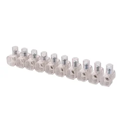 Poly Pool Cavi Elettrici E Relativi Accessori|- stecca da 10 morsetti 450 v~ foro ø 4 mm sezione 2,5 mm² trasparente