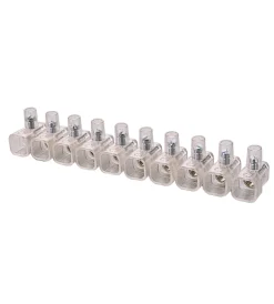 Poly Pool Cavi Elettrici E Relativi Accessori|- stecca da 10 morsetti 450 v~ foro ø 6 mm sezione 6 mm² trasparente
