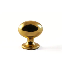 Ferramenta Per Mobili E Infissi- Pomolo ovale in ottone - ø 25 mm. - lucido