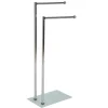 Accessori Bagno-Decor Bagno Porta asciugamani in metallo con base in vetro, 36x20x80 cm.