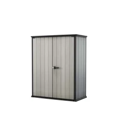Porta attrezzi da esterno "high store" in duotech grigio 140x73,6x170,4 cm Contenitori Da Esterno