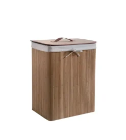 Best Porta biancheria rettangolare in bamboo - naturale. Accessori Bagno