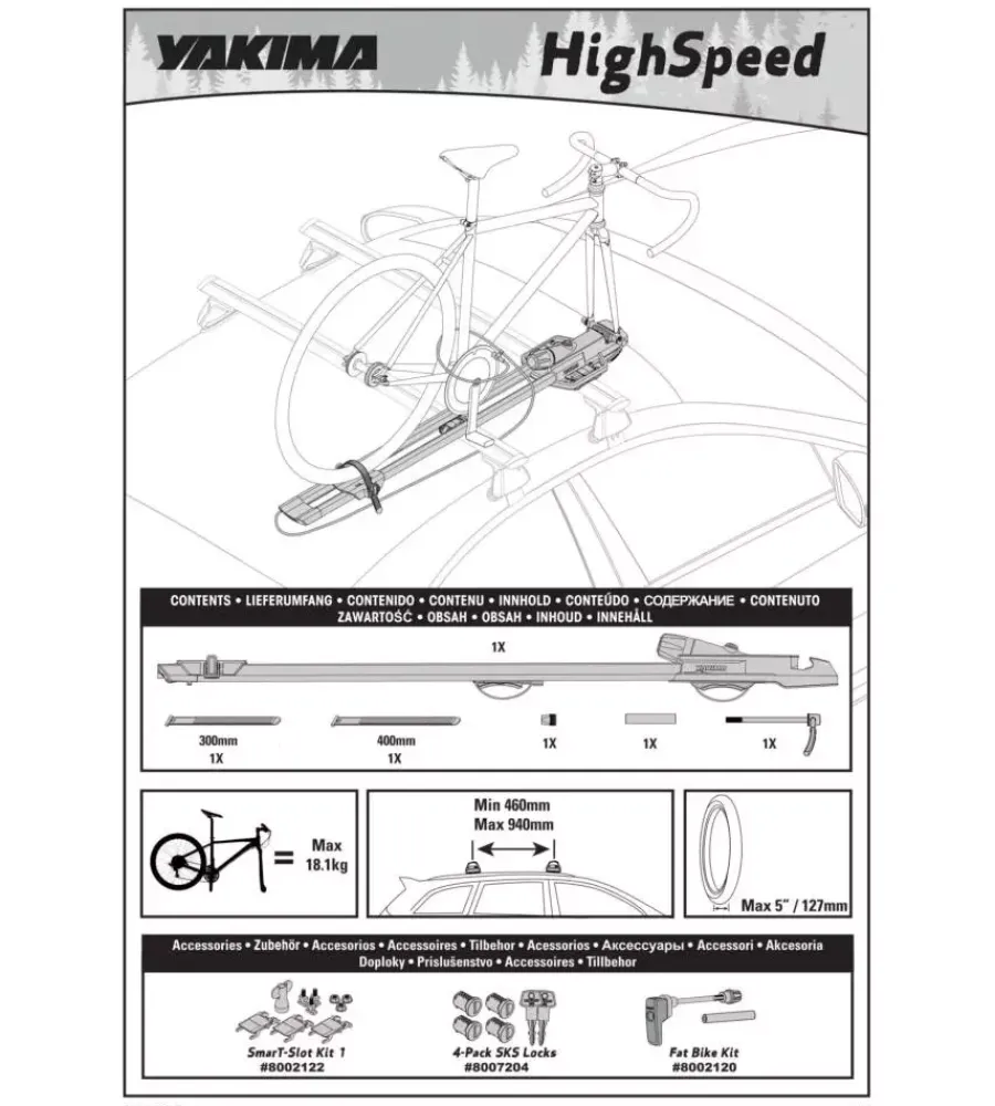 Yakima Portaggio|Porta bicicletta da tetto "highspeed" con fissaggio ruota anteriore - y8002125