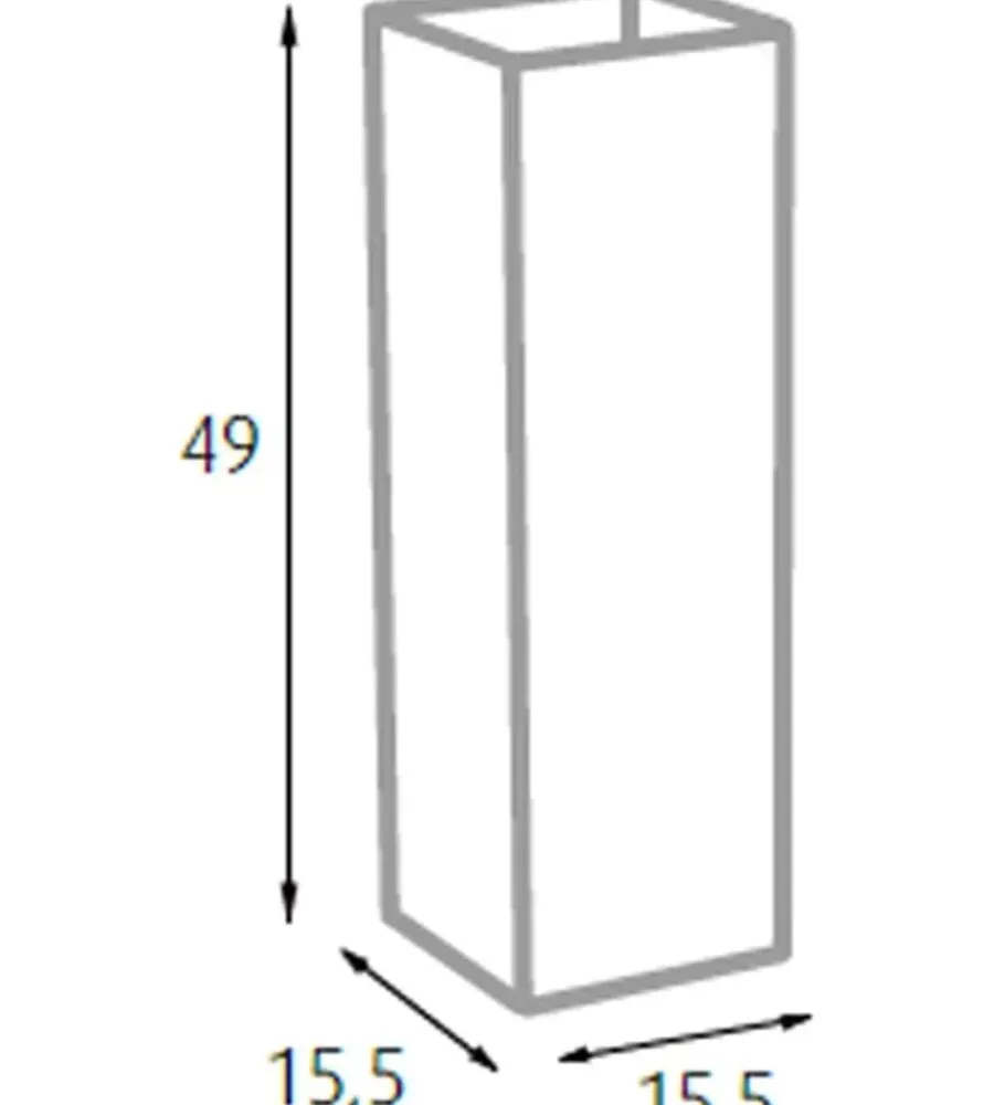 Decorazione Ambienti- Porta ombrelli bianco squadrato, 16x16x49 cm