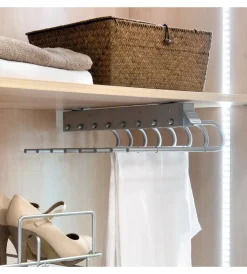 Armadi-Emuca Porta pantaloni dx estraibile per armadio grigio metallizzato - .
