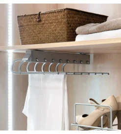 Armadi-Emuca Porta pantaloni sx estraibile per armadio grigio metallizzato - .