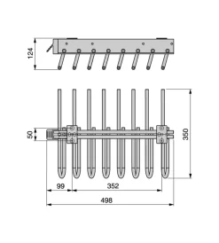 Armadi-Emuca Porta pantaloni sx estraibile per armadio grigio metallizzato - .