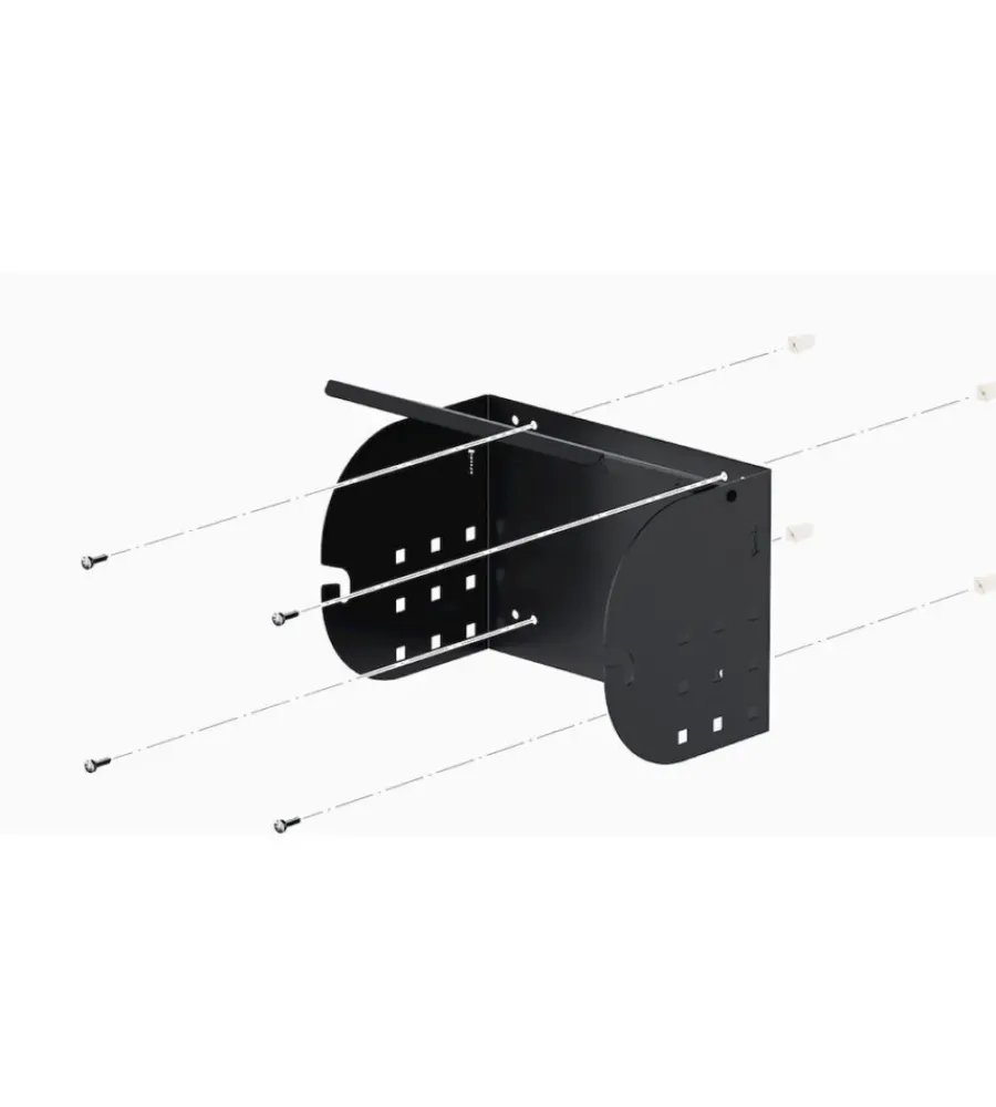 Officina E Garage|Porta rotolo da parete fami per pannello foro quadro in acciaio antracite ø 24/30 cm
