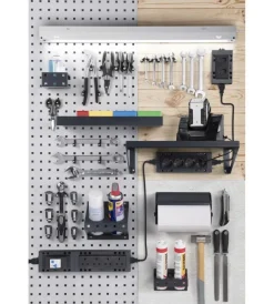 Officina E Garage|Porta rotolo da parete fami per pannello foro quadro in acciaio antracite ø 13 cm