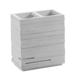 Accessori Bagno- Porta spazzolino quadrotto bianco