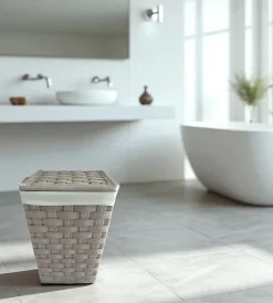 Discount Portabiancheria "piccolo" beige in tnt 34,5x34,5x49,5 cm Accessori Bagno