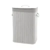 Discount Portabiancheria in bambù bianco 40x30x60 cm Accessori Bagno