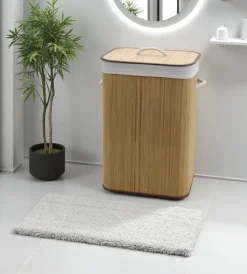 Decor Bagno Accessori Bagno|Portabiancheria in bambù naturale 40x30x60 cm