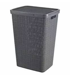 Keter Accessori Bagno|Portabiancheria "jute" nero - 43x34x60 cm
