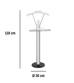 Decorazione Ambienti|Portabiti in metallo bianco 30x118 cm