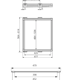 Emuca Armadi|Portapantaloni estraibile moka adattabile 564-614 mm