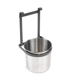 Accessori Cucina-Emuca Portaposate "titane" in acciaio grigio antracite, diametro secchio 118 mm
