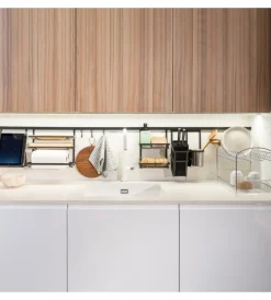 Portarotoli per cucina "titane" acciaio grigio antracite, emuca Accessori Cucina