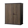 Online Portattrezzi multiuso "vertical shed" in resina effetto legno 140x73,6x170 cm Contenitori Da Esterno