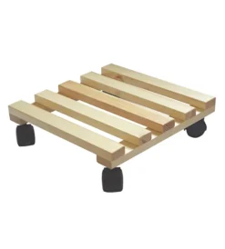 Attrezzatura Giardinaggio|Portavaso in legno ruote piroettanti