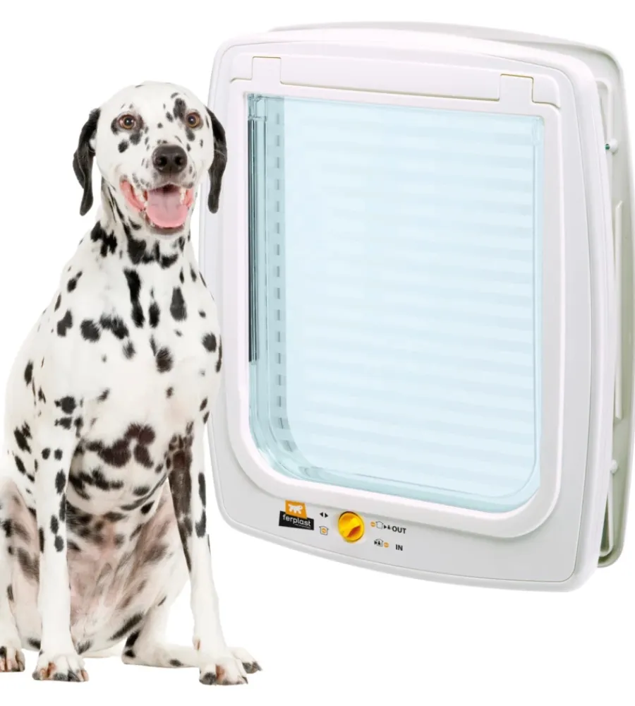 Portina per cani di taglia media e grande "swing 15" con chiusura 4 vie e protezione aria in plastica bianco 41,2x9,6x48,2 cm Cucce E Accessori Relativi