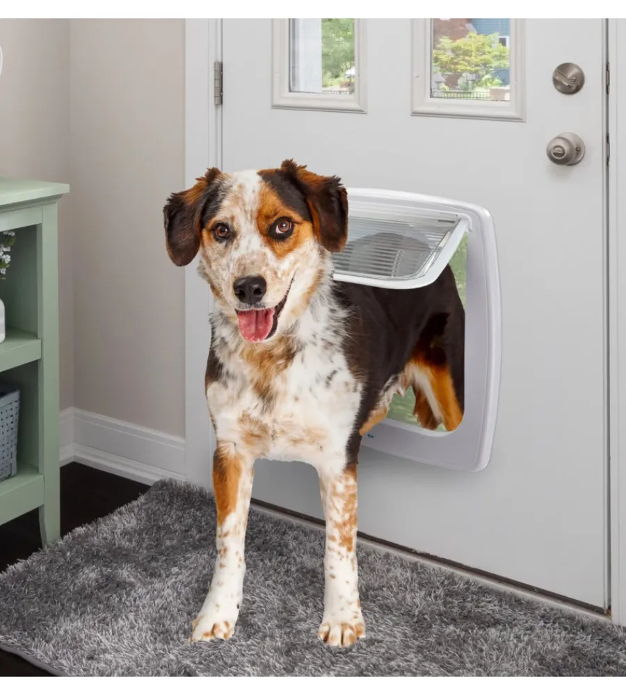 Portina per cani di taglia media e grande "swing 15" con chiusura 4 vie e protezione aria in plastica bianco 41,2x9,6x48,2 cm Cucce E Accessori Relativi