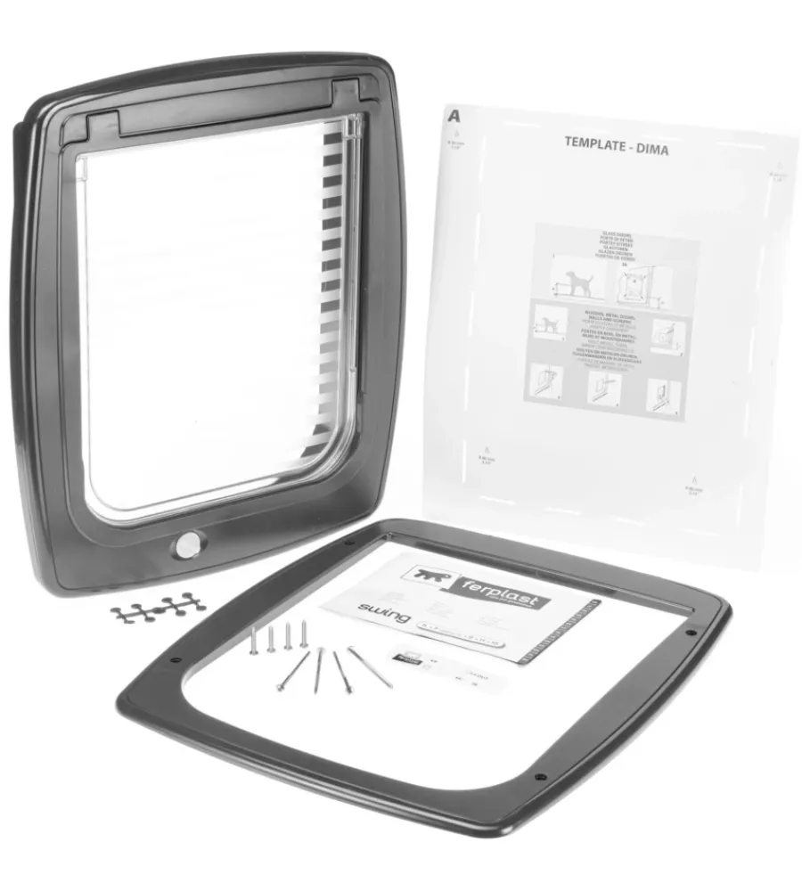 Portina per cani di taglia media e grande "swing 15" con chiusura 4 vie e protezione aria in plastica bianco 41,2x9,6x48,2 cm Cucce E Accessori Relativi