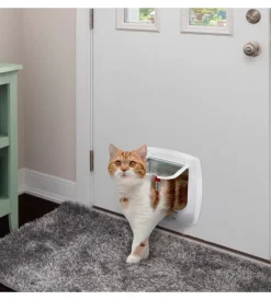 Ferplast Cucce E Accessori Relativi|Portina per gatti e piccoli cani "swing 5" con chiusura 4 vie e protezione aria in plastica bianco 22,5x9,6x25,2 cm