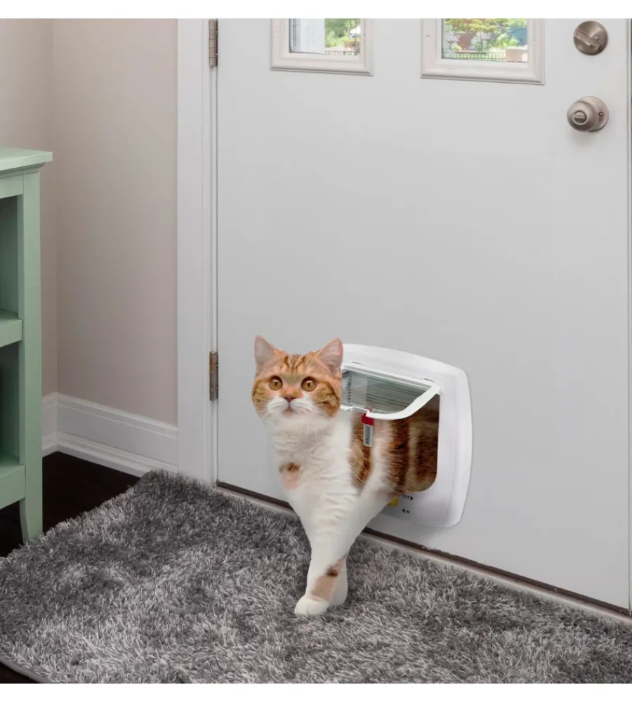 Ferplast Cucce E Accessori Relativi|Portina per gatti e piccoli cani "swing 5" con chiusura 4 vie e protezione aria in plastica bianco 22,5x9,6x25,2 cm