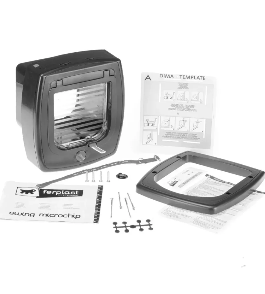 Cucce E Accessori Relativi-Ferplast Portina per gatti "microchip" con chiusura 4 vie e protezione aria in plastica bianco 22,5x16,2x25,2 cm