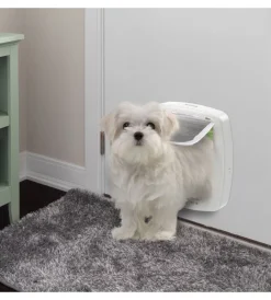 Portina per gatti grandi e cani di taglia piccola "swing microchip large" con chiusura 4 vie e protezione aria in plastica bianco 26,5x16,2x31,5 cm Cucce E Accessori Relativi