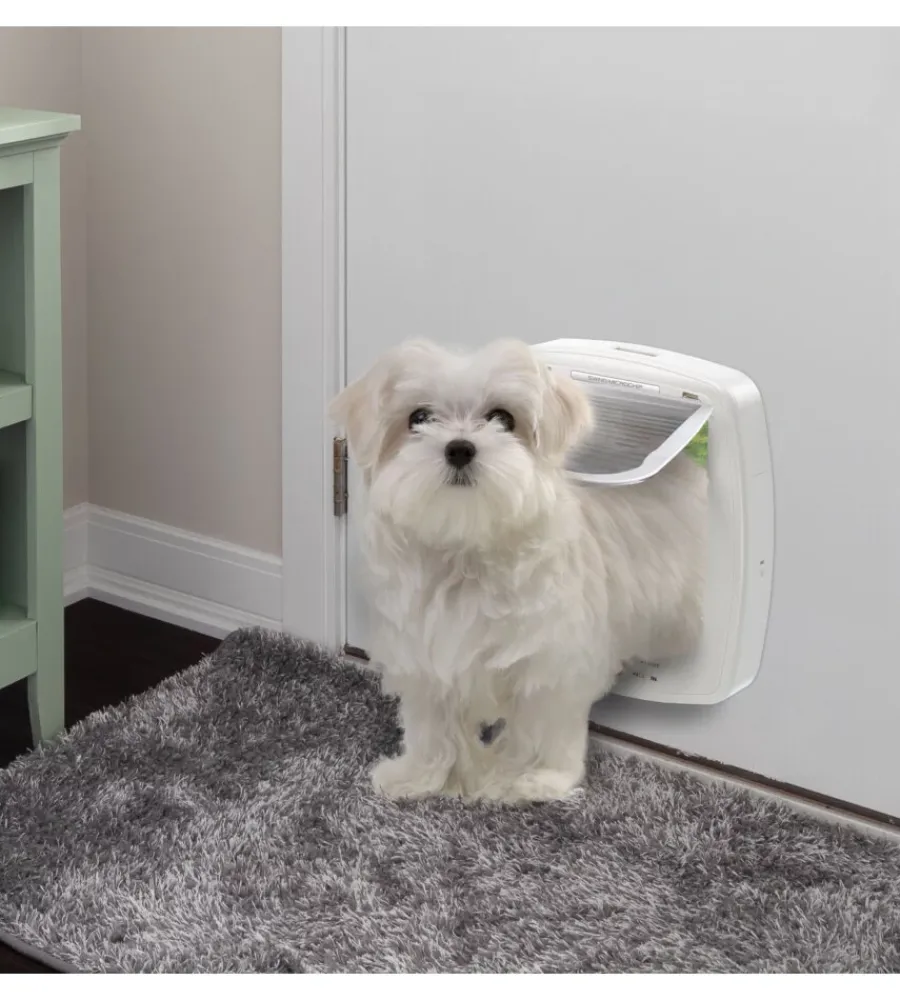 Portina per gatti grandi e cani di taglia piccola "swing microchip large" con chiusura 4 vie e protezione aria in plastica bianco 26,5x16,2x31,5 cm Cucce E Accessori Relativi