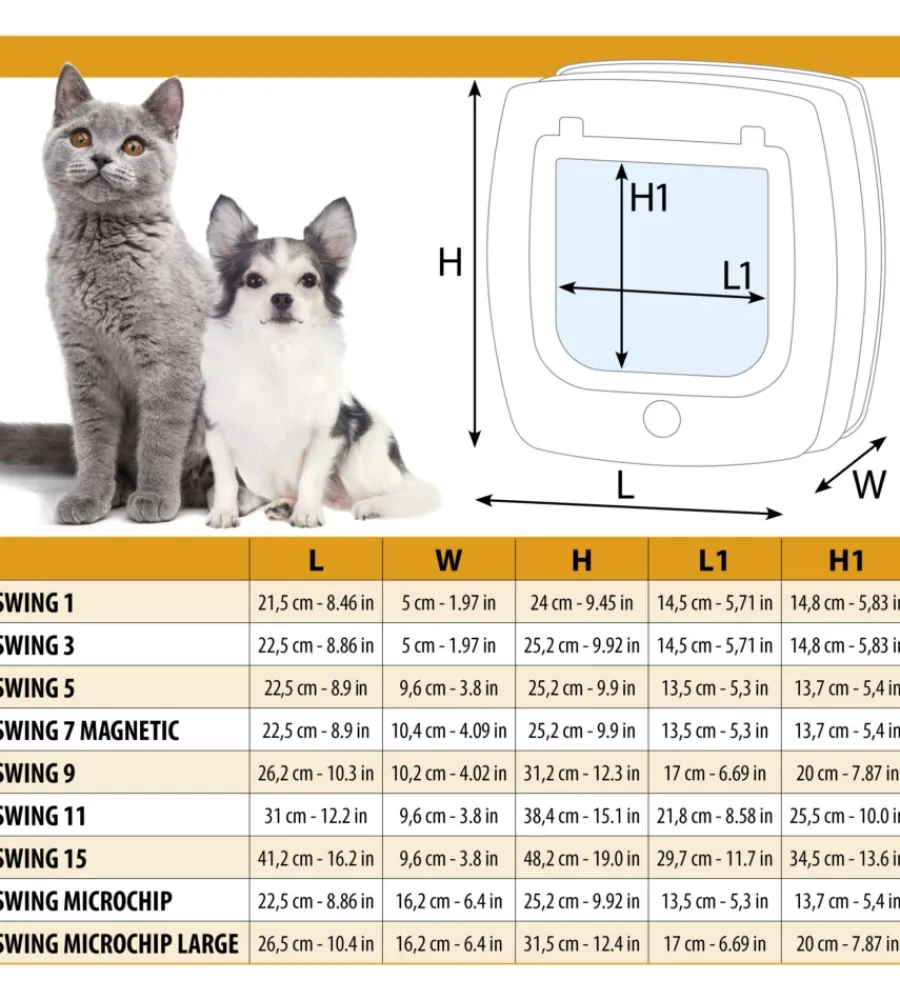 Portina per gatti grandi e cani di taglia piccola "swing microchip large" con chiusura 4 vie e protezione aria in plastica bianco 26,5x16,2x31,5 cm Cucce E Accessori Relativi
