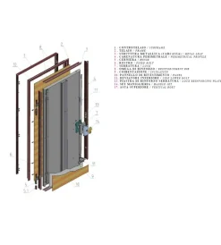 Porte, Scale E Pavimenti- Portoncino blindato colore tanganica con apertura a sinistra, 90x210 cm