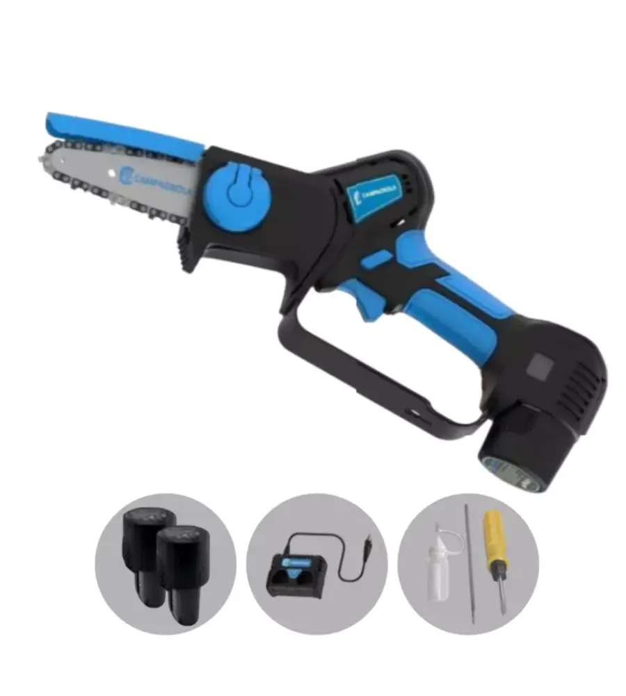 Sale Potatore a catena a batteria "t-cat" barra 10 cm 2 batterie 12,6v 2,5ah, caricabatterie e kit accessori Potatori