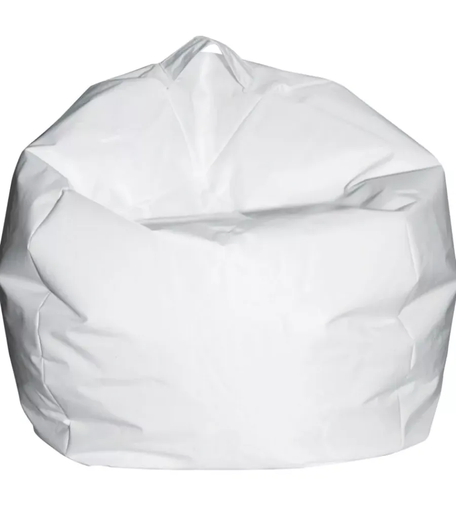 Poltrone E Pouf- Pouf armonia "comodone" in nylon bianco 65x65x62 cm