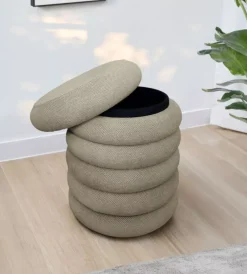 Online Pouf contenitore beige 38x38x45 cm Poltrone E Pouf