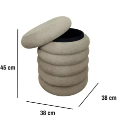 Online Pouf contenitore beige 38x38x45 cm Poltrone E Pouf