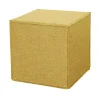 Poltrone E Pouf-BellaHome Pouf pieghevole "dado" in tessuto rimovibile ocra, 41x41x41 cm