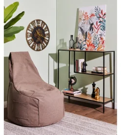 Poltrone E Pouf- Pouf poltrona sacco "milly" beige 65x65x95 cm