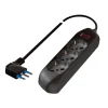 New Presa multipla pluristandard con 3 prese colore nero Multiprese Ed Adattatori