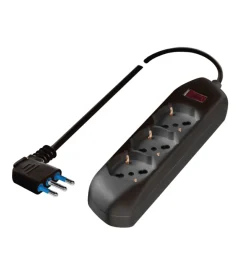 New Presa multipla pluristandard con 3 prese colore nero Multiprese Ed Adattatori