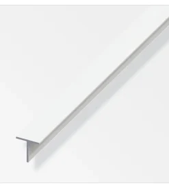 Ferramenta Per Mobili E Infissi-Alfer aluminium Profilo a t quadrato 15.5 pvc bianco - 1 metro.