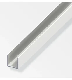 Alfer aluminium Ferramenta Per Mobili E Infissi|Profilo ad "u" 23,5 alluminio bianco - 1 metro.