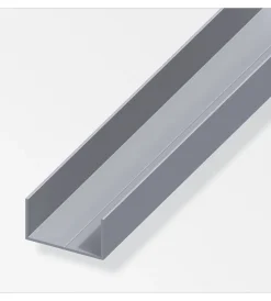 Ferramenta Per Mobili E Infissi-Alfer aluminium Profilo ad "u" 7.5x12.5 alluminio naturale - 1 metro.