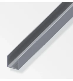 Ferramenta Per Mobili E Infissi-Alfer aluminium Profilo ad "u" 23.5x1.5 in alluminio naturale - 1 metro.