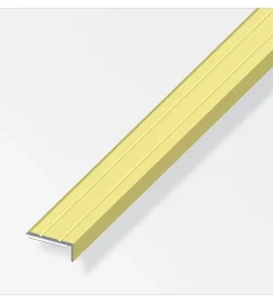 Ferramenta Per Mobili E Infissi-Alfer aluminium Profilo di chiusura per angoli 25x8 alluminio ottonato - 2 metri.