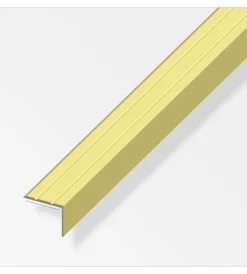Ferramenta Per Mobili E Infissi-Alfer aluminium Profilo di chiusura per angoli 25x18 alluminio ottonato - 1 metro.